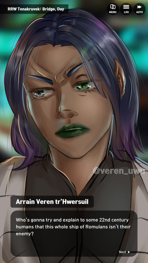 Semi-realistic, headshot + Visual Novel Screenshot