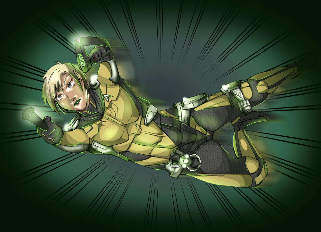 Semi-realistic, Full Body + Simple Background