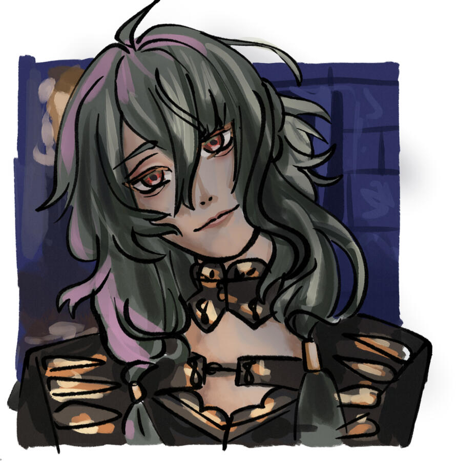 Coloured sketch, headshot