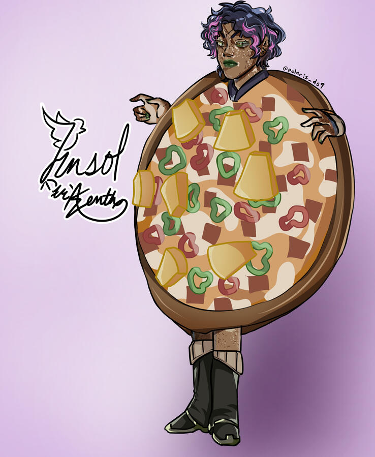 Coloured sketch, full body + free background